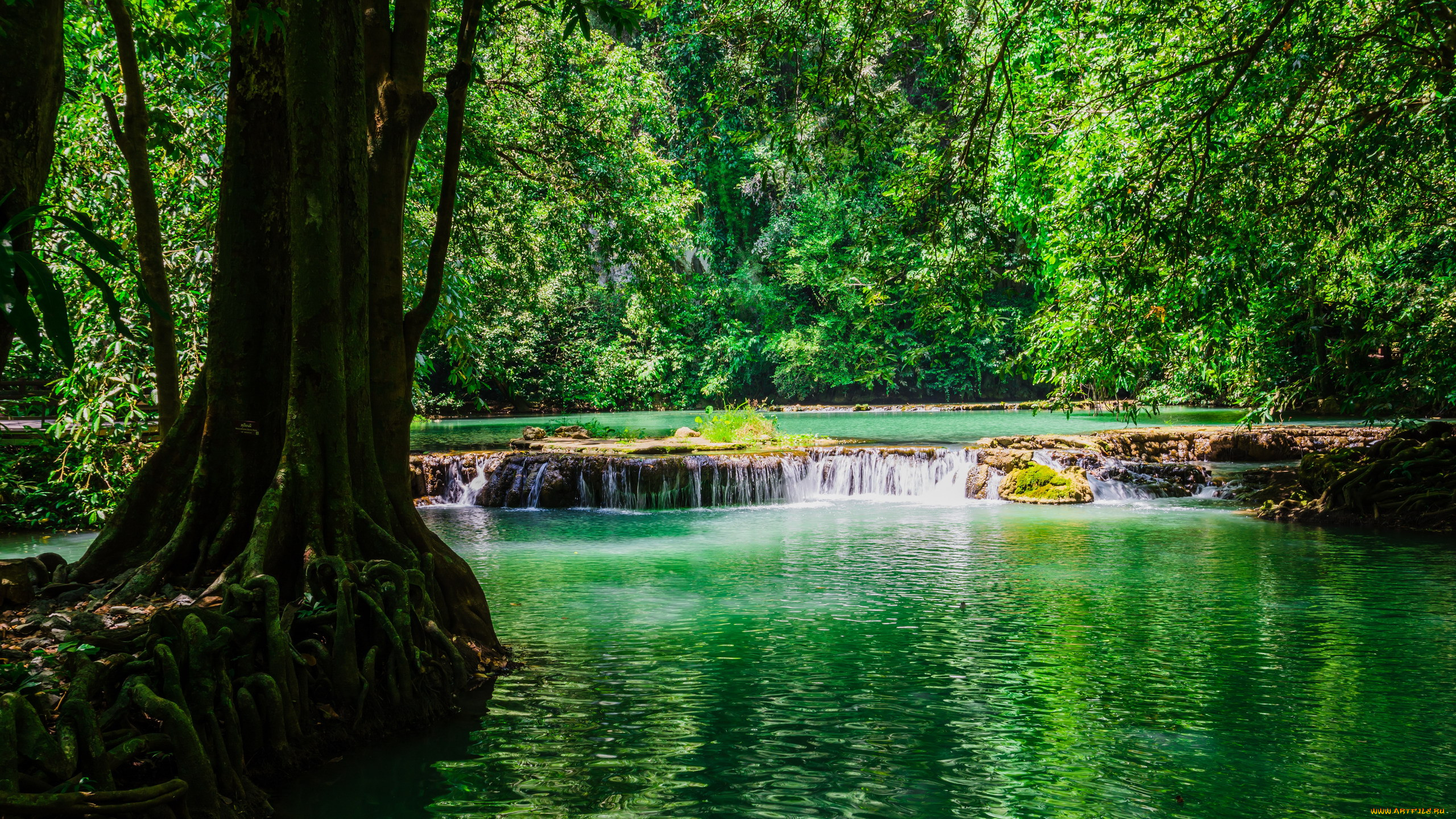 erawan waterfall, thailand, , , erawan, waterfall